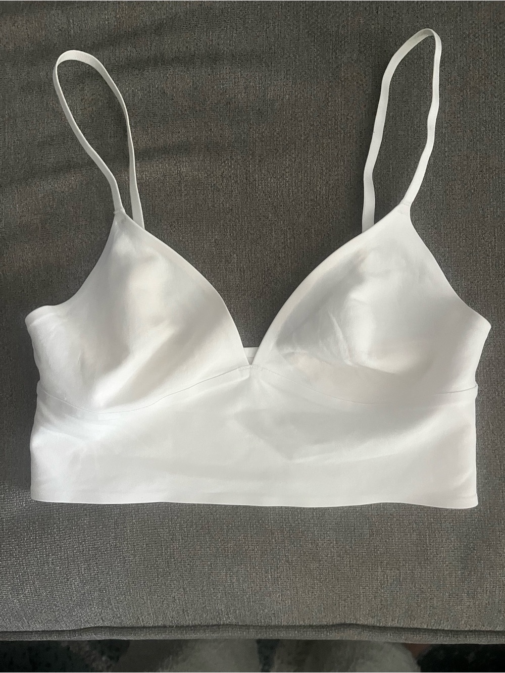 Gilly Hicks White Nylon Bralette with Thin Straps NWOT